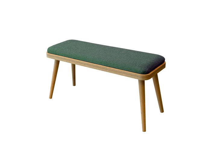 Hanah Home Vina Mini 1070 Banco Roble y Verde con Tablero de Partículas y Lino